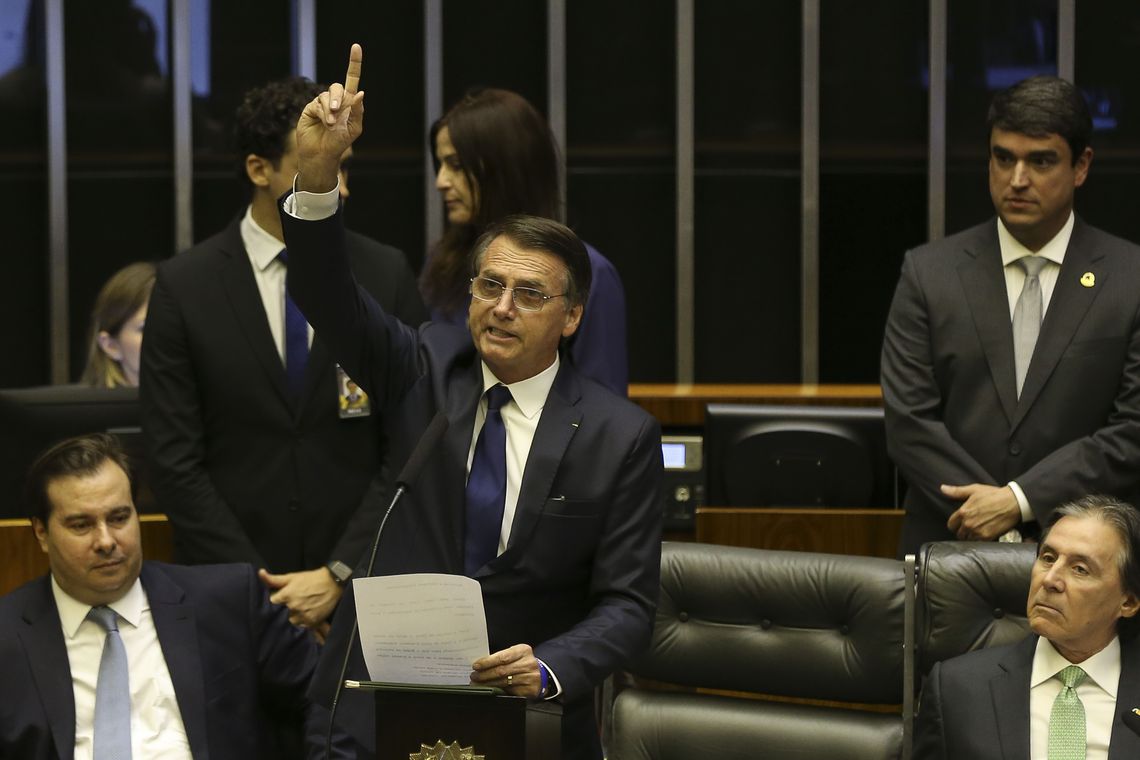 Discurso de posse do presidente Jair Bolsonaro no Congresso foi visto por apoiadores como uma fala de esperança e novos tempos para o Brasil - Foto José Cruz/Agência Brasil. 