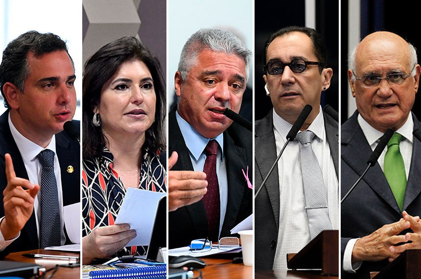 Cinco senadores disputam a Presidência do Senado para os próximos dois anos – Crédito: Divulgação/Agência Senado 