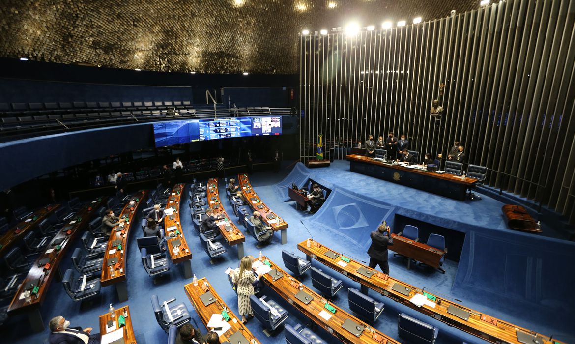 Plenário do Senado Federal durante sessão deliberativa ordinária semipresencial - Crédito: Fabio Rodrigues Pozzebom/Agência Brasil 