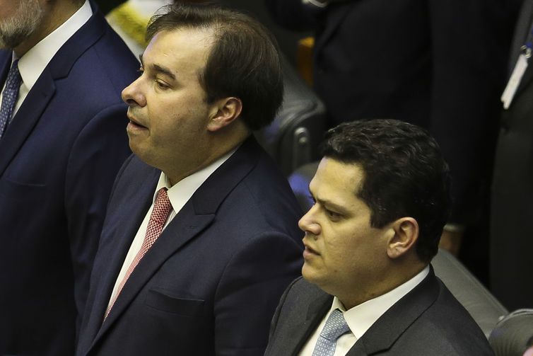 Rodrigo Maia e Davi Alcolumbre, na abertura dos trabalhos do Congresso - Fabio Rodrigues Pozzebom/Agência Brasil. 